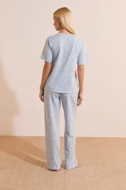 Ensemble de pyjama 2 pièces à motifs croissants en coton