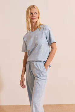 Ensemble de pyjama 2 pièces à motifs croissants en coton
