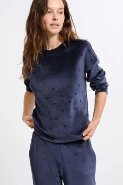 Ensemble de pyjama 2 pièces à motifs coeurs en velours