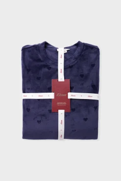 Ensemble de pyjama 2 pièces à motifs coeurs en velours