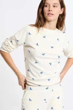 Ensemble de pyjama 2 pièces à motifs noeuds en velours