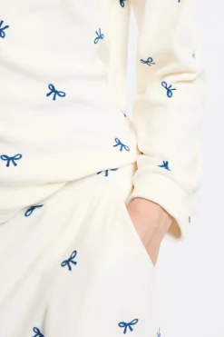 Ensemble de pyjama 2 pièces à motifs noeuds en velours