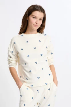 Ensemble de pyjama 2 pièces à motifs noeuds en velours