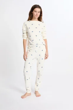 Ensemble de pyjama 2 pièces à motifs noeuds en velours
