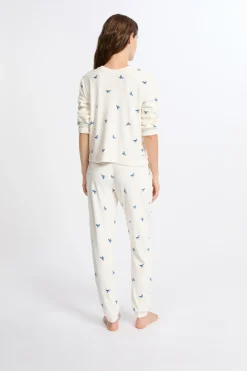 Ensemble de pyjama 2 pièces à motifs noeuds en velours