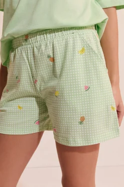 Ensemble de pyjama vichy 2 pièces à motifs citrons