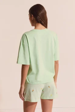 Ensemble de pyjama vichy 2 pièces à motifs citrons