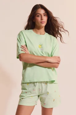 Ensemble de pyjama vichy 2 pièces à motifs citrons
