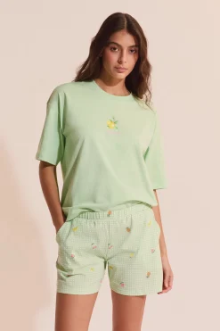 Ensemble de pyjama vichy 2 pièces à motifs citrons