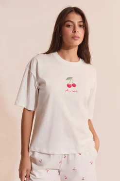 Ensemble de pyjama vichy 2 pièces à motif cerise
