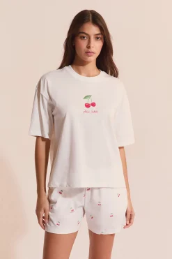 Ensemble de pyjama vichy 2 pièces à motif cerise