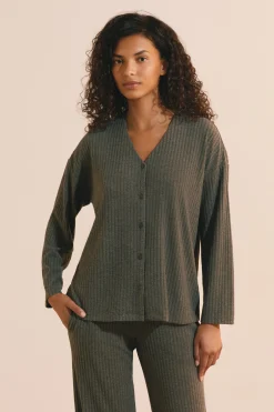 Gilet de pyjama côtelé