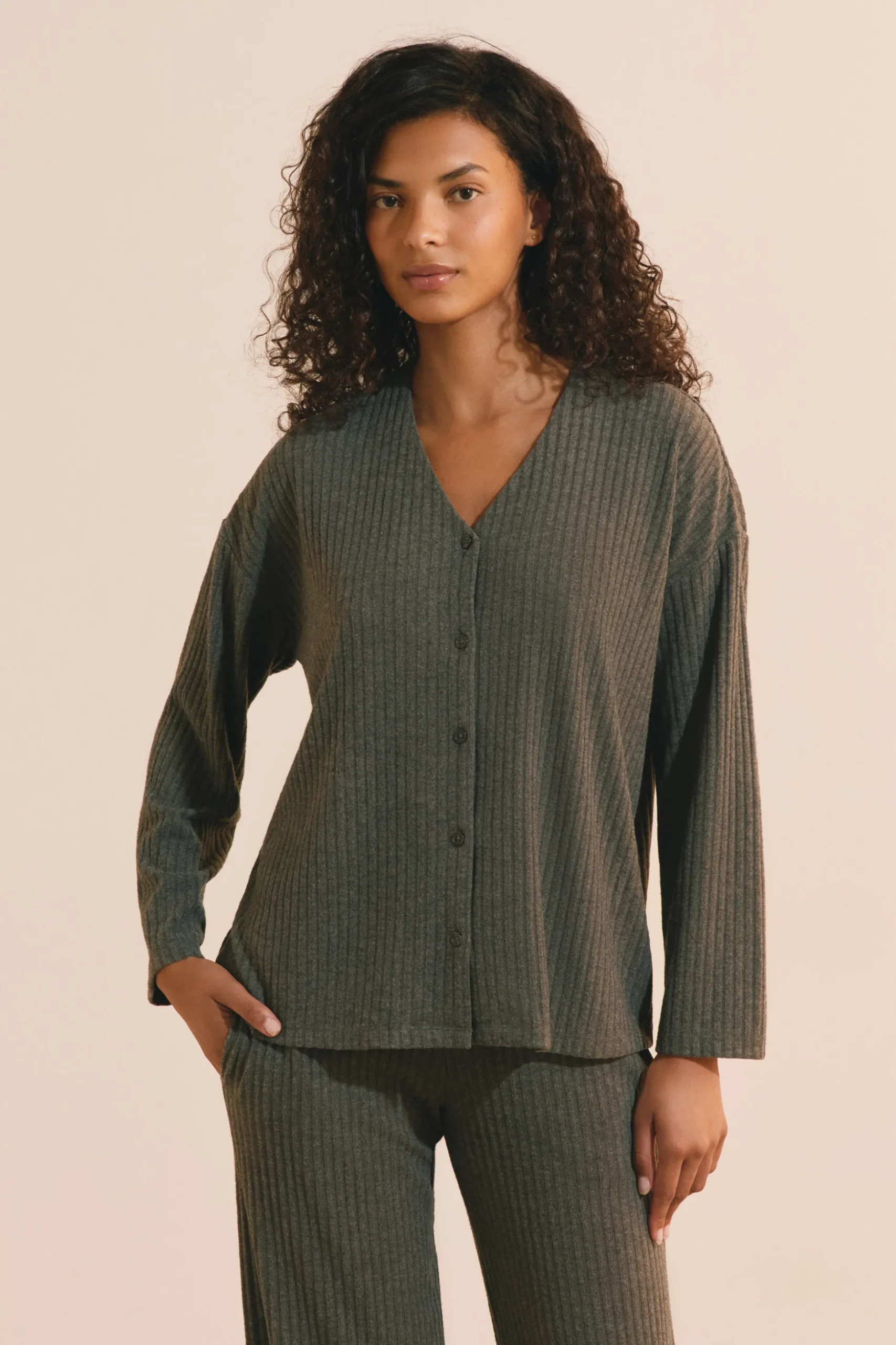 Gilet de pyjama côtelé