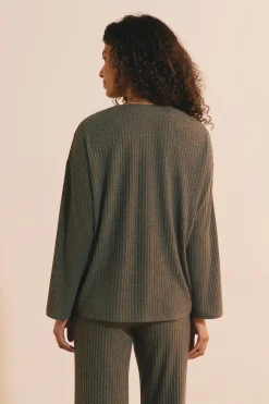 Gilet de pyjama côtelé