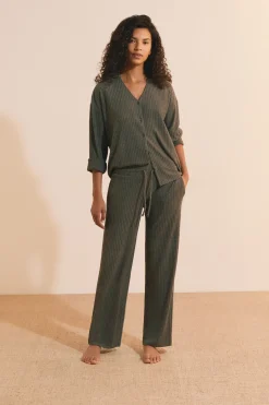 Gilet de pyjama côtelé
