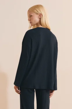 Gilet de pyjama côtelé