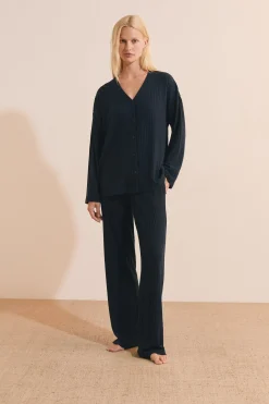 Gilet de pyjama côtelé