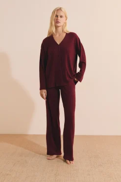 Gilet de pyjama côtelé