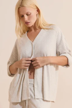Gilet de pyjama côtelé