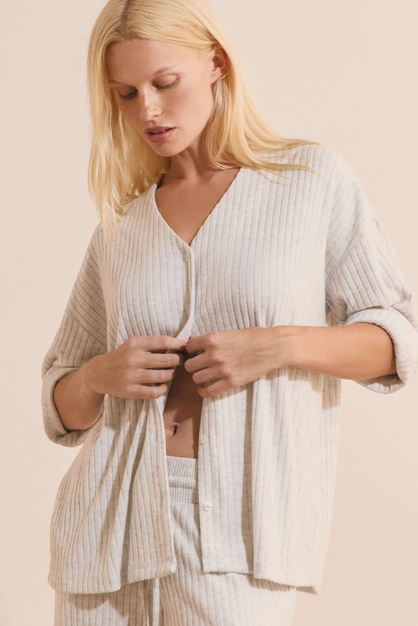 Gilet de pyjama côtelé