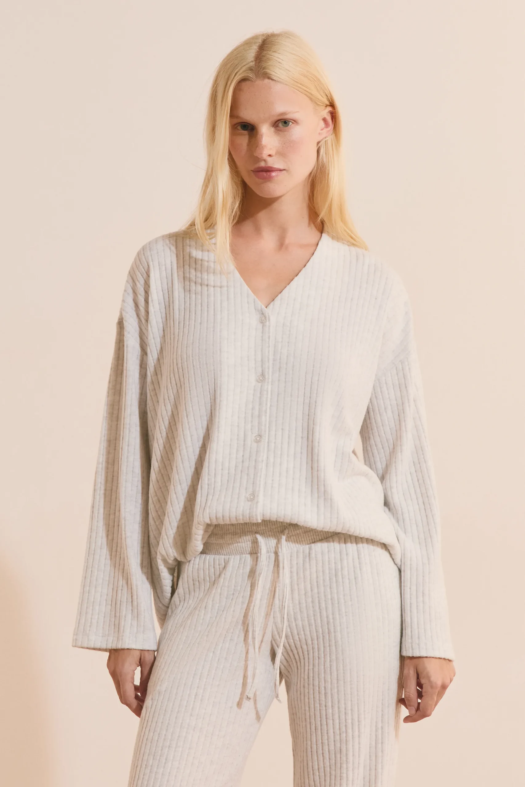 Gilet de pyjama côtelé