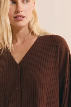 Gilet de pyjama côtelé