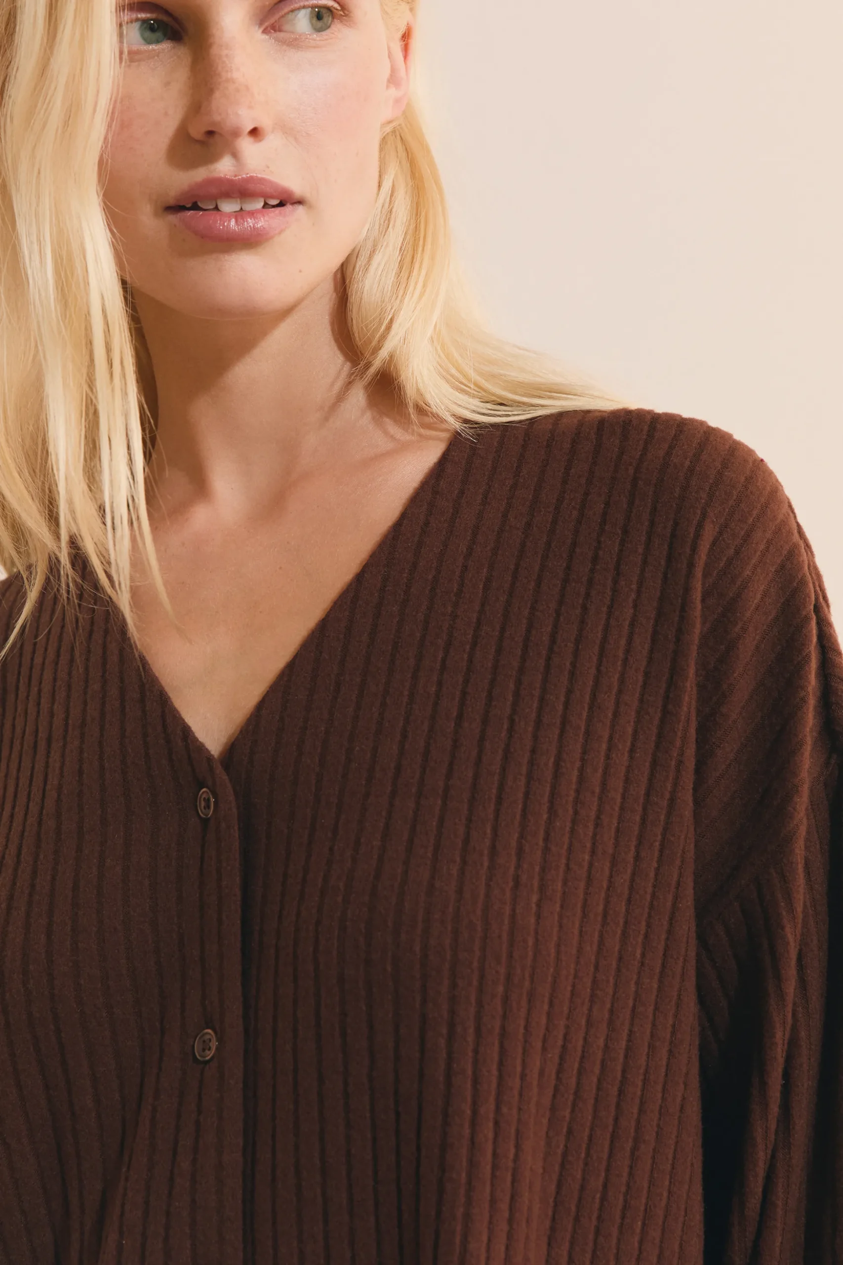 Gilet de pyjama côtelé