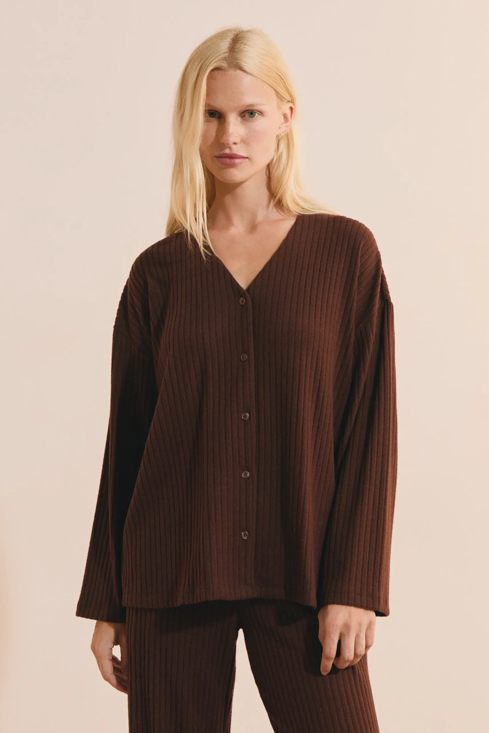 Gilet de pyjama côtelé