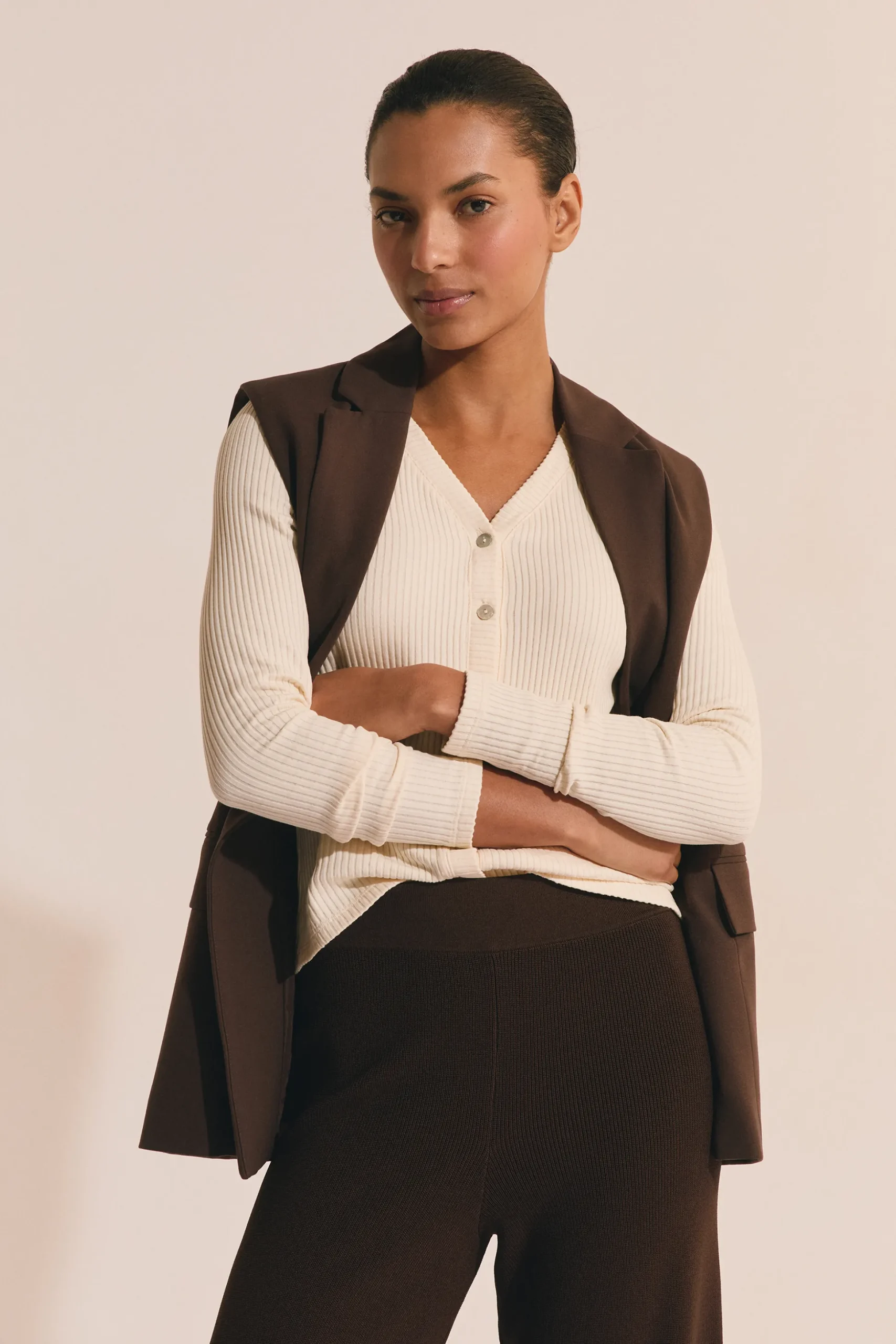 Gilet en coton côtelé