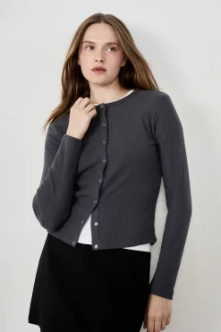 Gilet manches longues côtelé