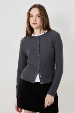 Gilet manches longues côtelé