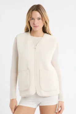 Gilet sans manches effet sherpa