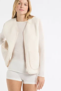 Gilet sans manches effet sherpa