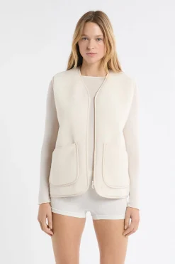 Gilet sans manches effet sherpa