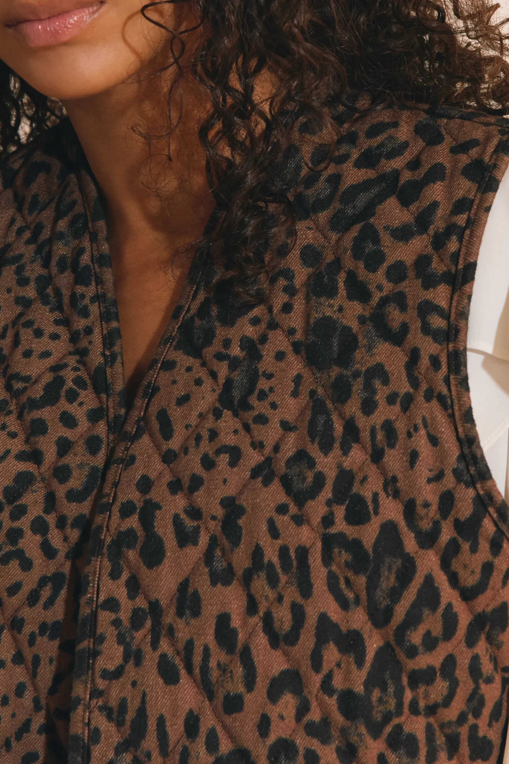 Gilet sans manches en coton à motifs