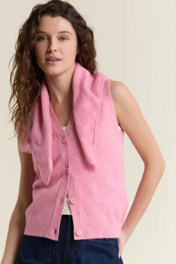 Gilet sans manches en tricot avec foulard