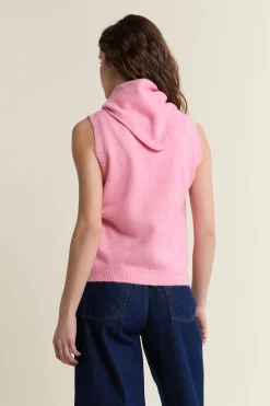 Gilet sans manches en tricot avec foulard