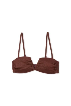 Haut de maillot de bain bandeau pailleté avec bretelles amovibles