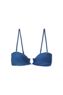 Haut de maillot de bain bandeau satiné avec détail bijou et bretelles amovibles