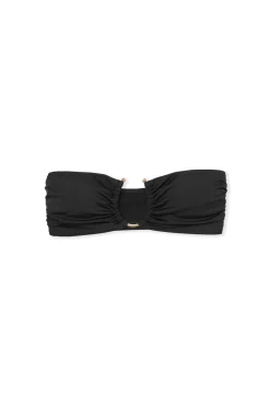 Haut de maillot de bain bandeau détail anneau satiné