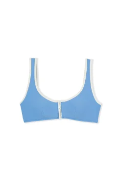 Haut de maillot de bain brassière avec fermeture éclair
