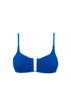 Haut de maillot de bain brassière extensible avec bijou métallique