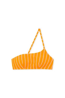 Haut de maillot de bain brassière asymétrique à rayures avec pads amovibles