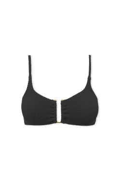 Haut de maillot de bain brassière extensible avec bijou métallique