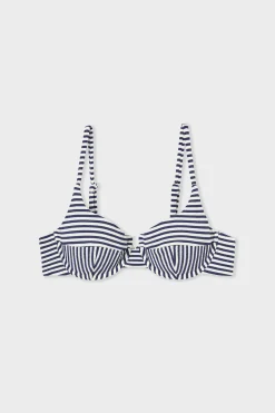 Haut de maillot de bain corbeille à rayures