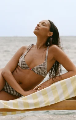 Haut de maillot de bain corbeille vichy