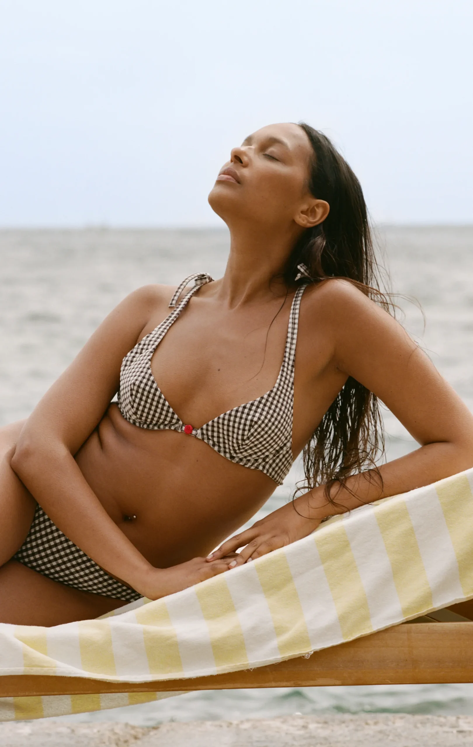 Haut de maillot de bain corbeille vichy