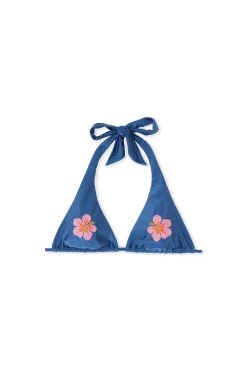 Haut de maillot de bain à nouer avec broderie perles