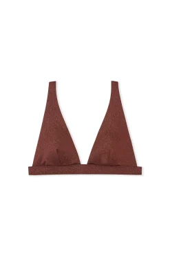 Haut de maillot de bain triangle pailleté avec pads amovibles
