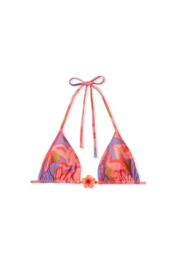 Haut de maillot de bain triangle avec fleur